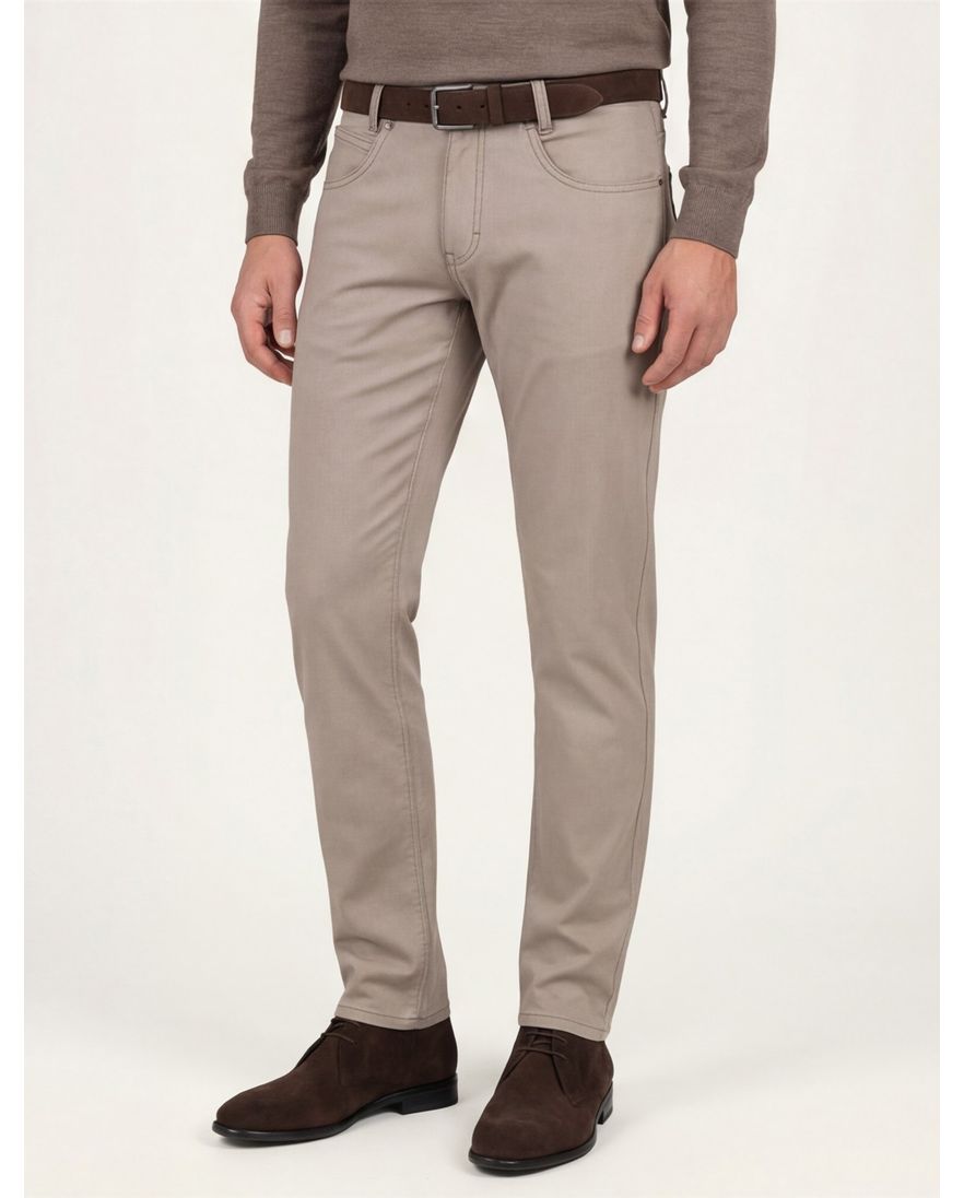 Gardeur Pantalon Bill 5-pocket beige katoen effen