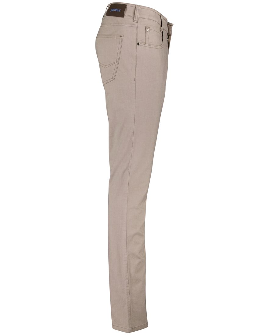Gardeur Pantalon Bill 5-pocket beige katoen effen