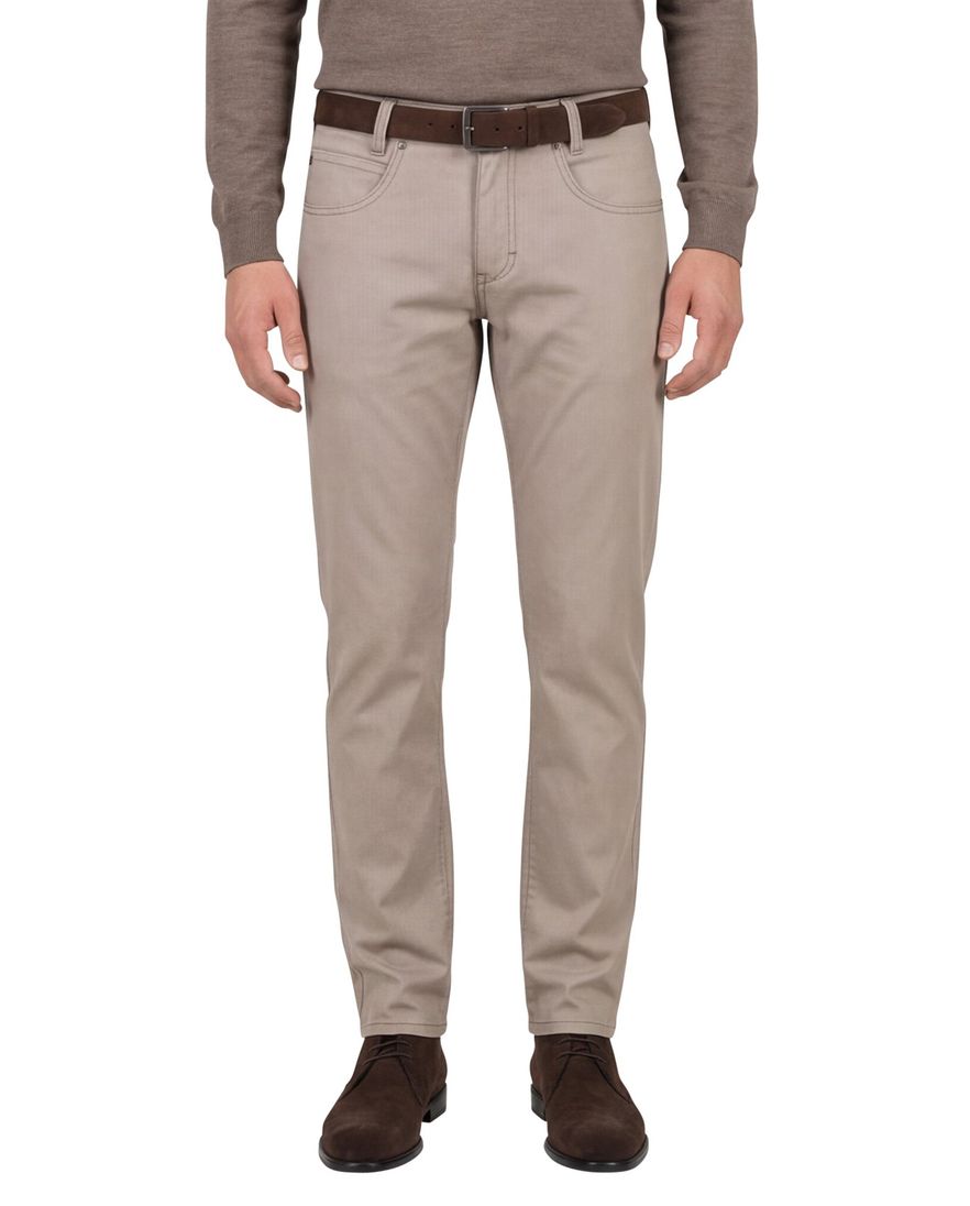 Gardeur Pantalon Bill 5-pocket beige katoen effen