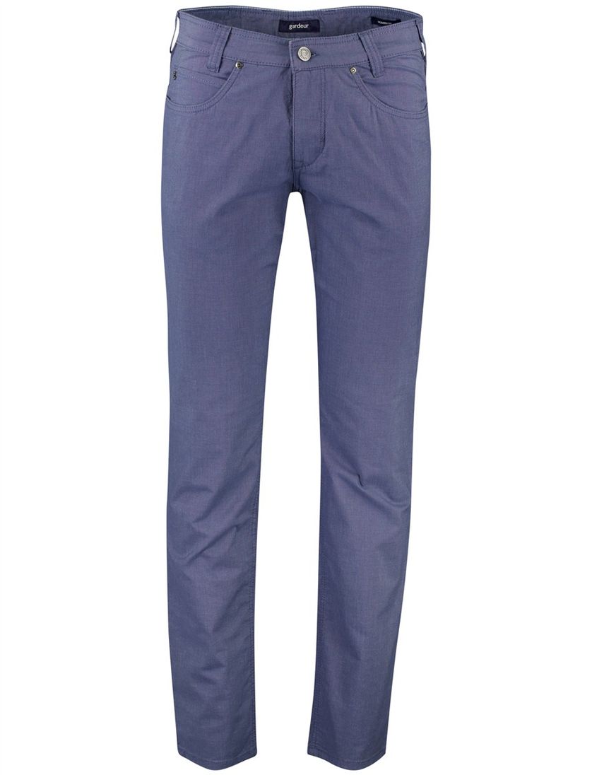 Gardeur Pantalon Bill 5-pocket blauw katoen zonder omslag