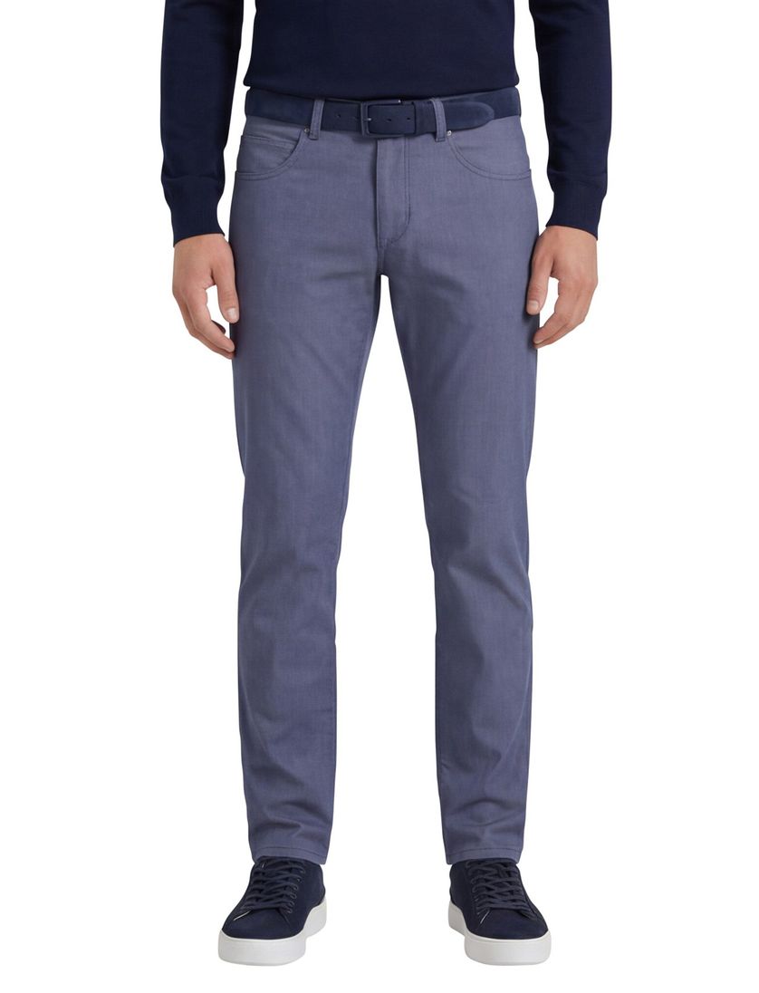 Gardeur Pantalon Bill 5-pocket blauw katoen zonder omslag