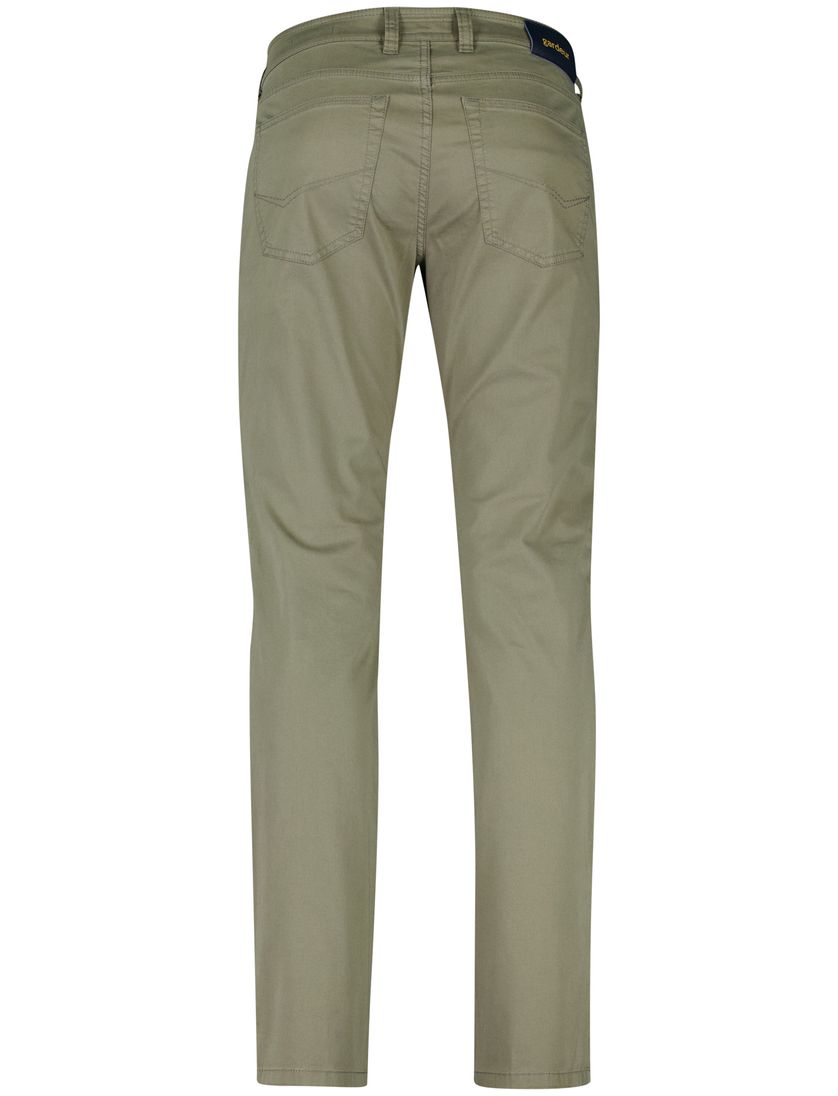 Gardeur Pantalon Bill 5-pocket groen katoen zonder omslag