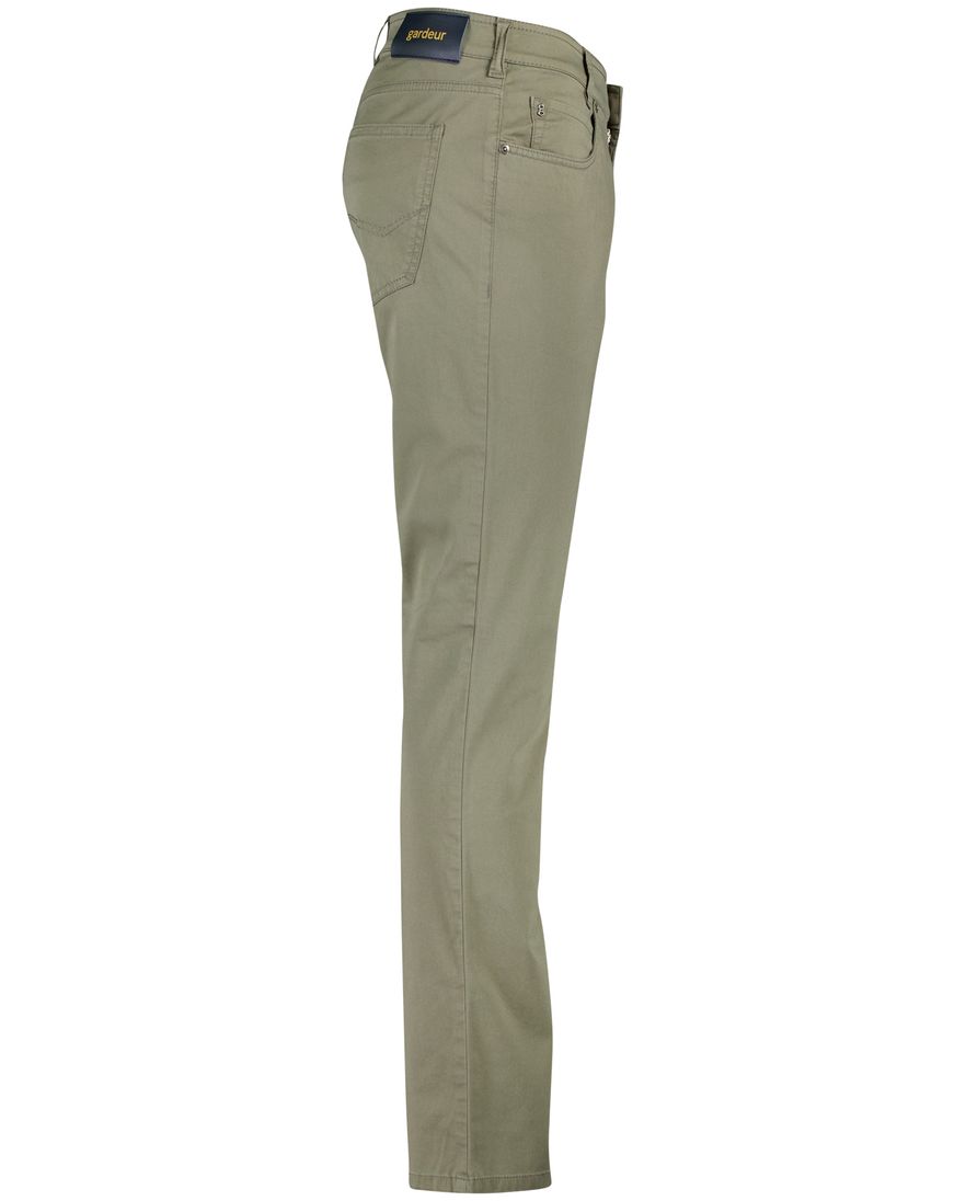 Gardeur Pantalon Bill 5-pocket groen katoen effen