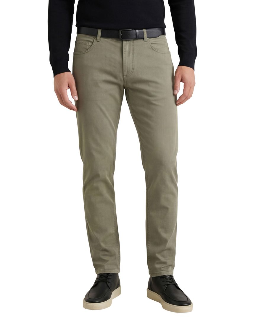 Gardeur Pantalon Bill 5-pocket groen katoen effen