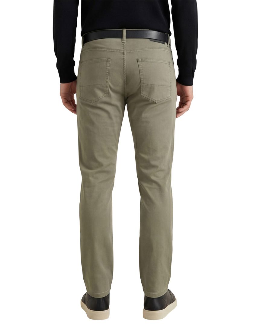 Gardeur Pantalon Bill 5-pocket groen katoen zonder omslag