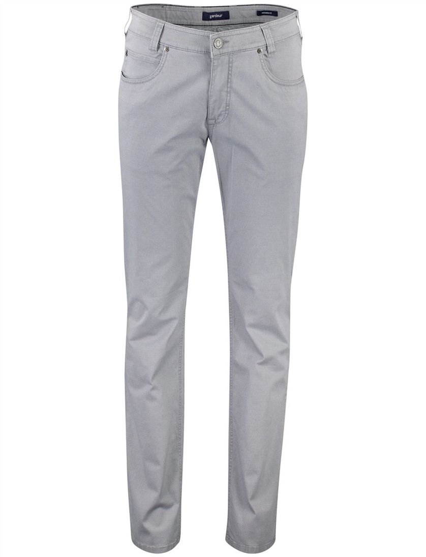 Gardeur Pantalon Bill 5-pocket grijs katoen elastaan