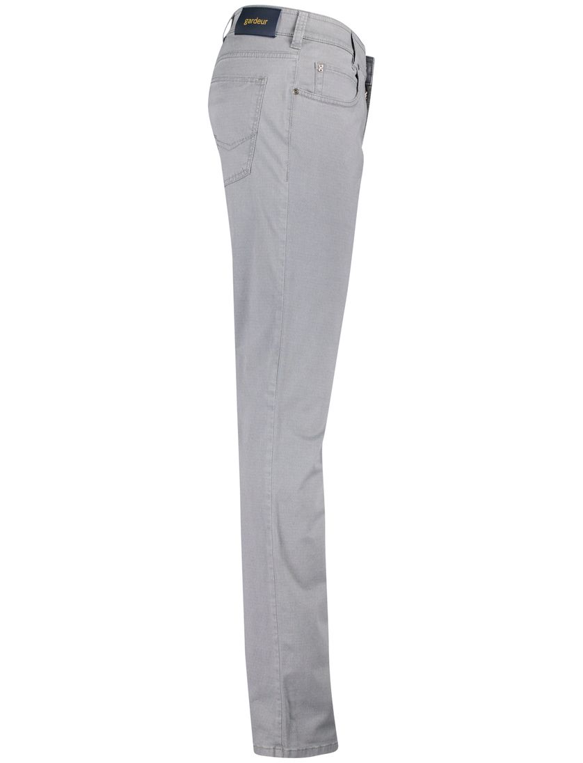 Gardeur Pantalon Bill 5-pocket grijs katoen elastaan