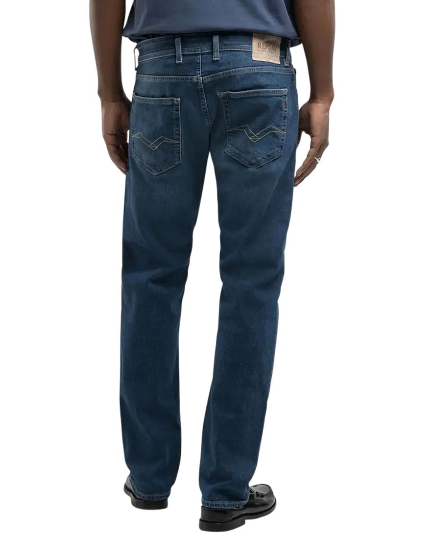 Replay jeans straight fit Grover blauw