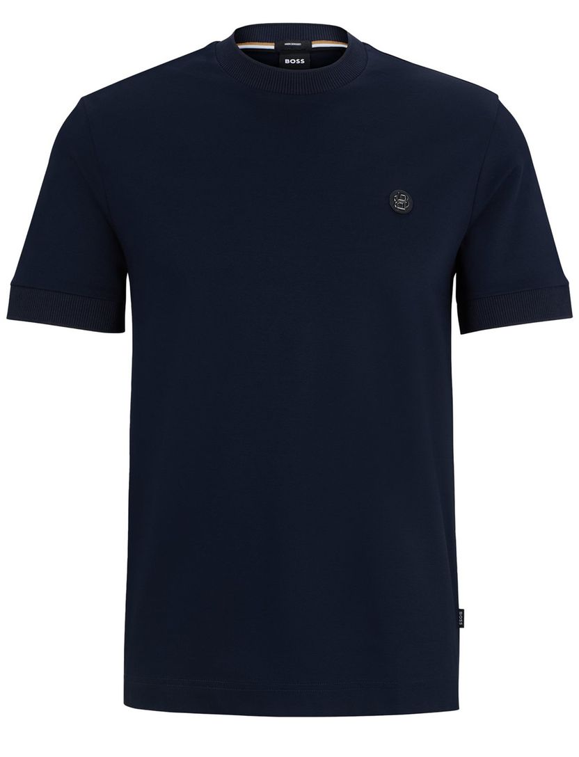 t-shirt Boss Black donkerblauw katoen