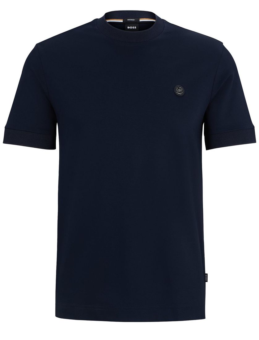 t-shirt Boss Black donkerblauw katoen