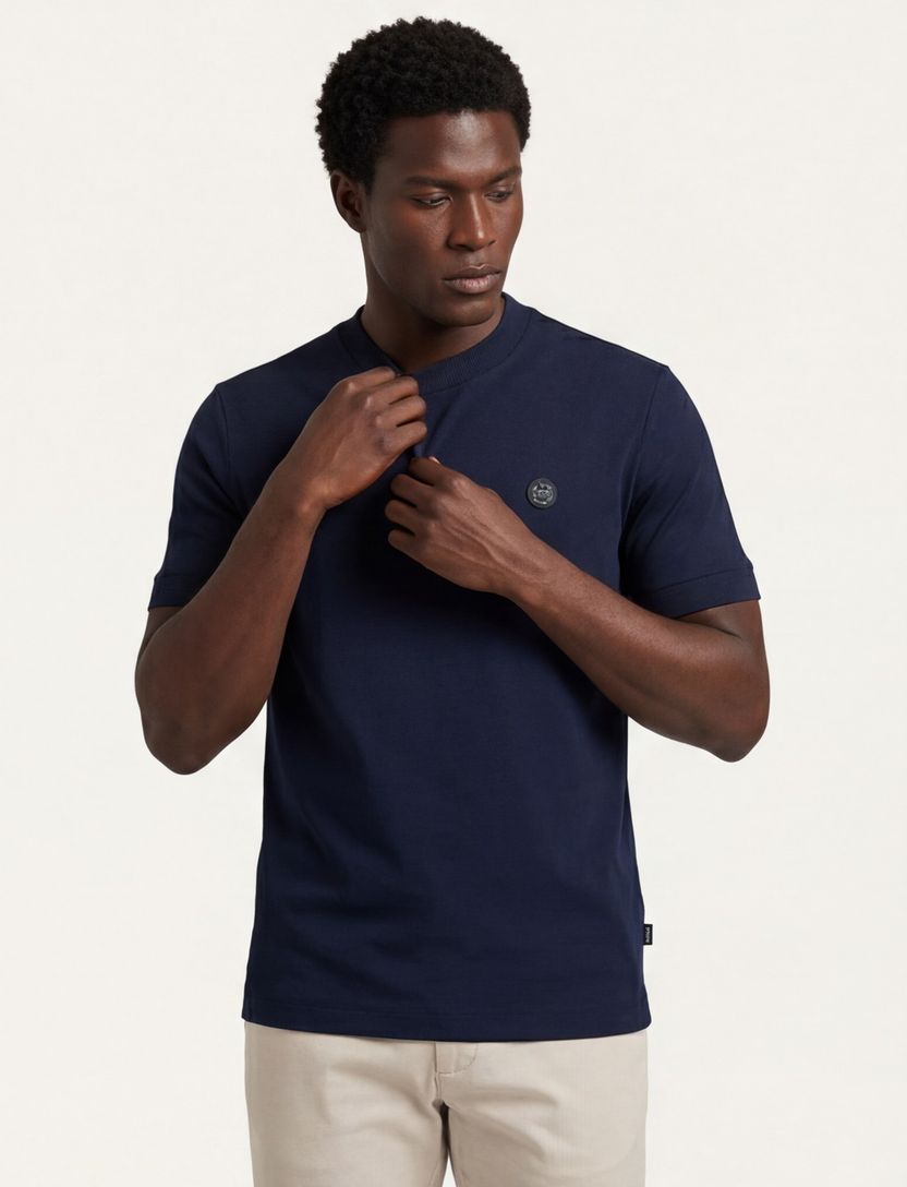 t-shirt Boss Black donkerblauw katoen