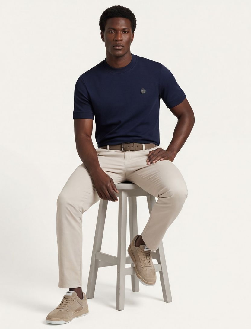 t-shirt Boss Black donkerblauw katoen