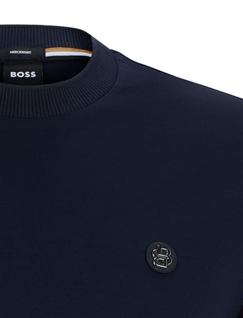 t-shirt Boss Black donkerblauw katoen