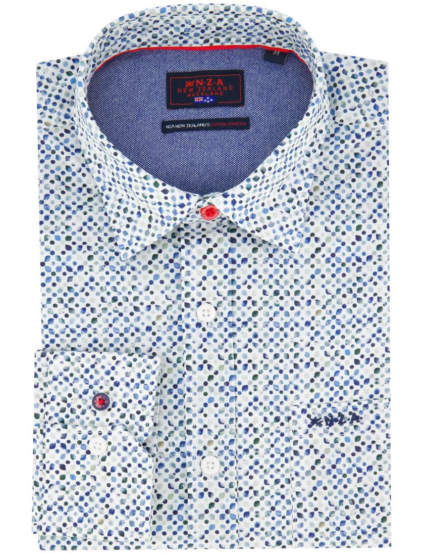 Overhemd NZA geprint blauw