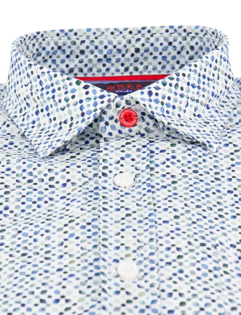Overhemd NZA geprint blauw