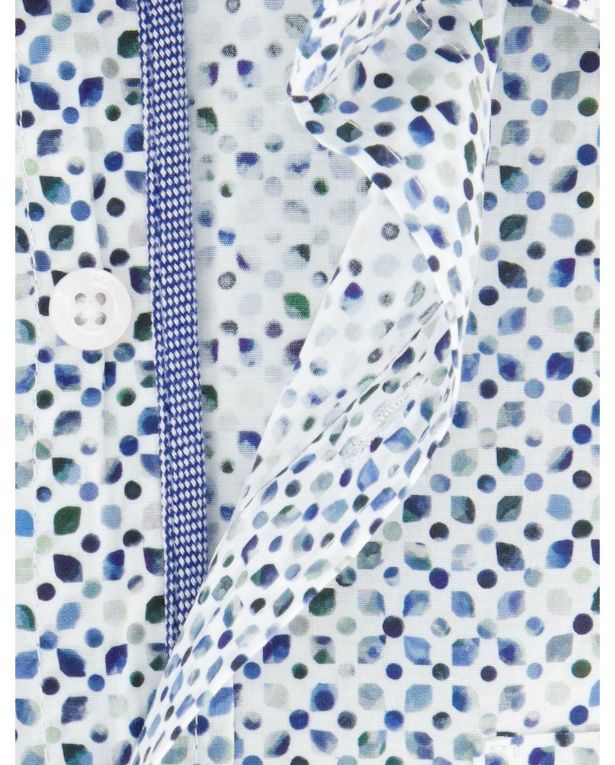 NZA overhemd geprint blauw