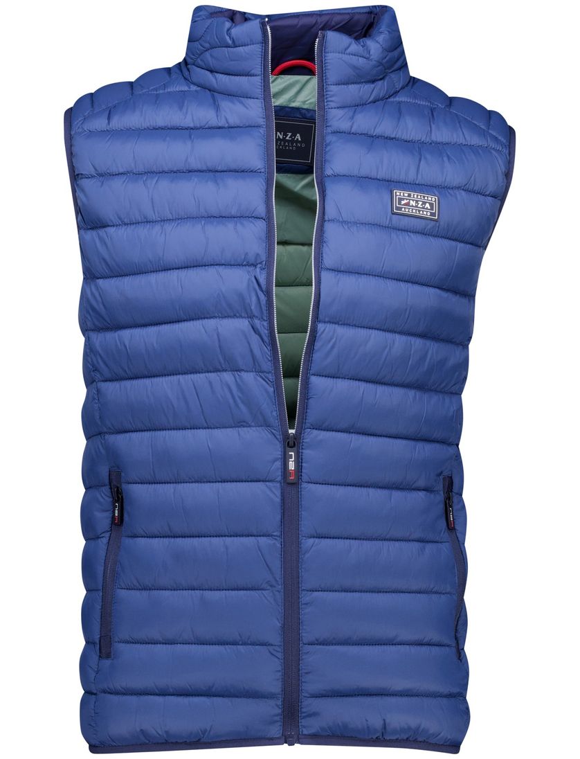 NZA bodywarmer blauw effen waterafstotend normale fit