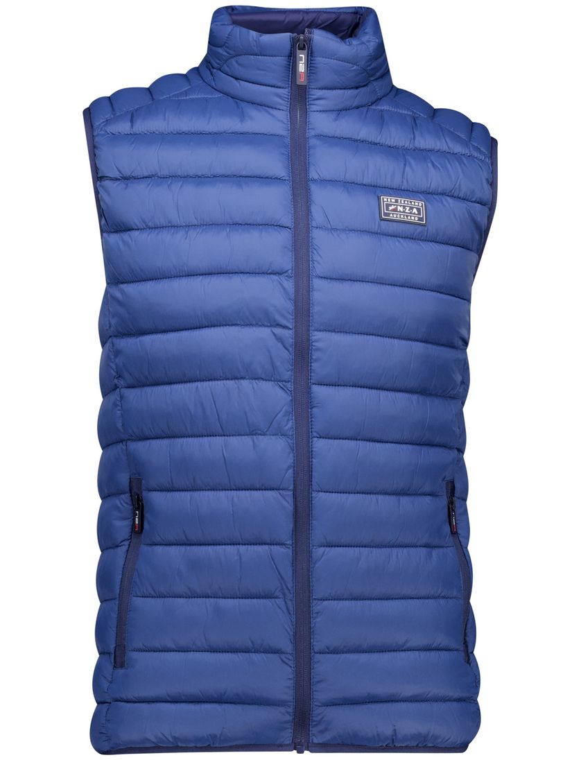 NZA bodywarmer blauw effen waterafstotend normale fit