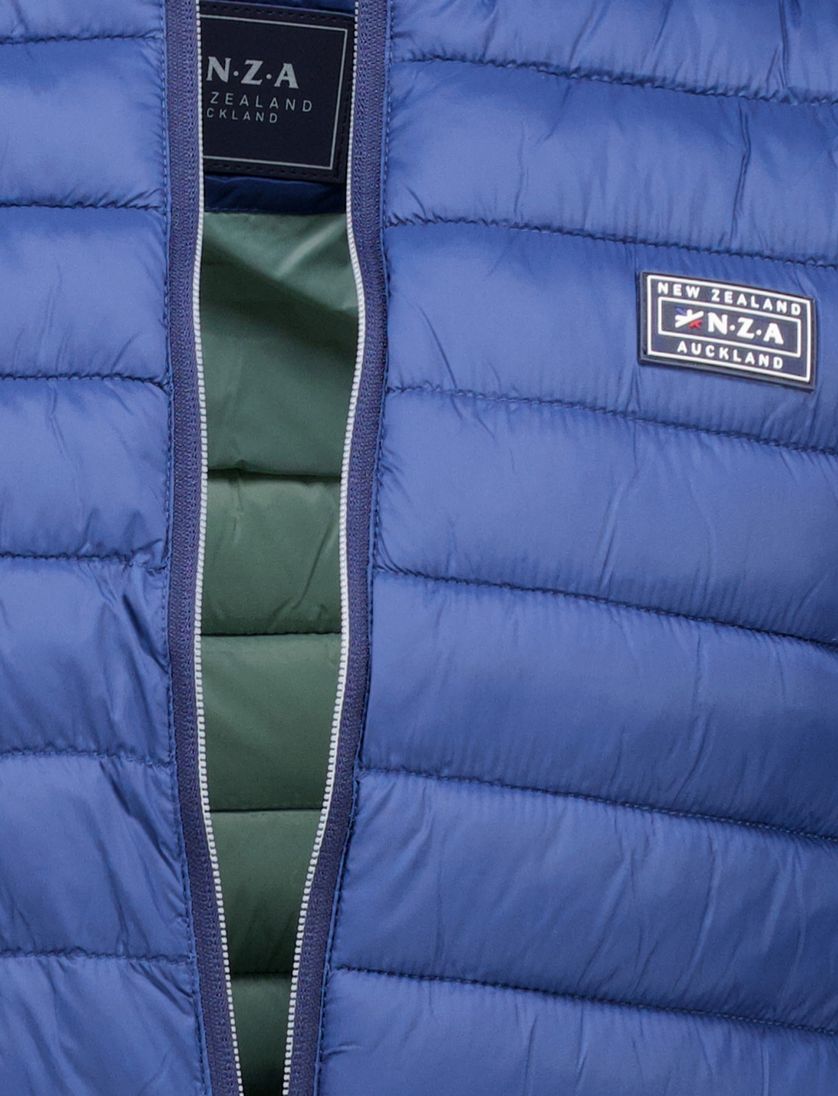 NZA bodywarmer blauw effen waterafstotend normale fit