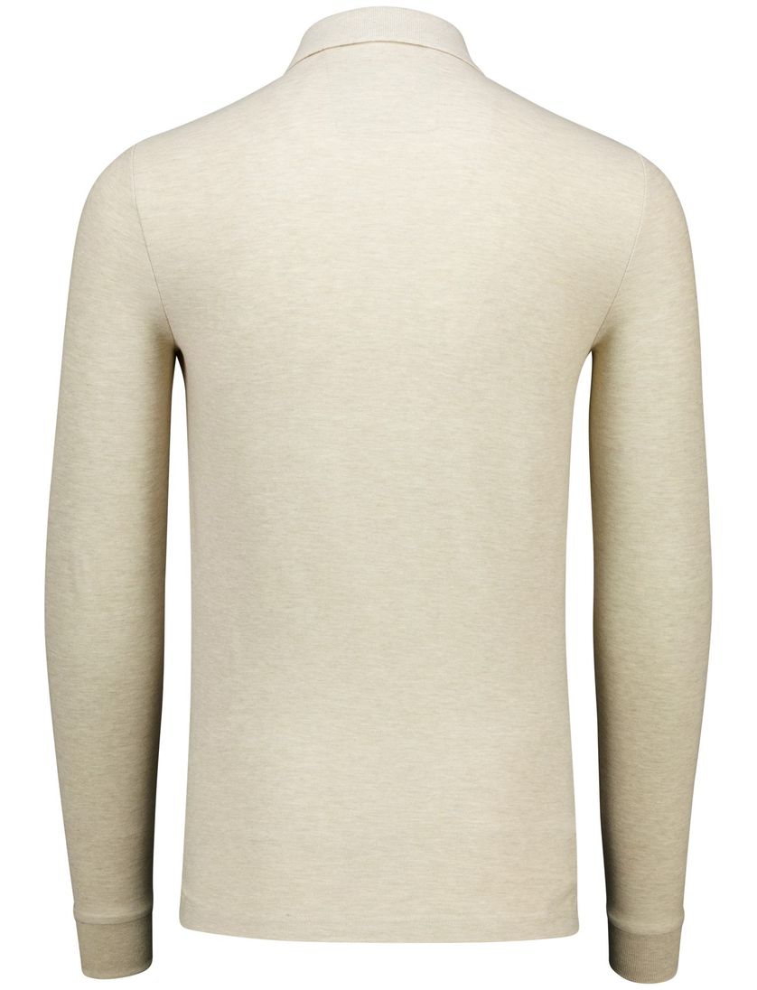 NZA polo beige lange mouw gemeleerd