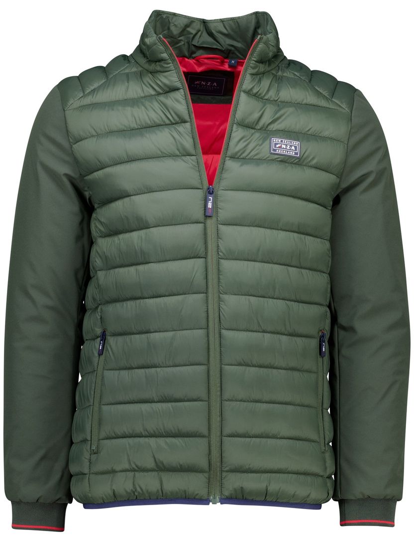 New Zealand effen groen tussenjas normale fit