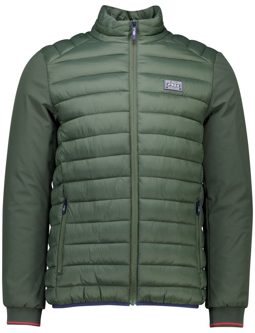 New Zealand effen groen tussenjas normale fit