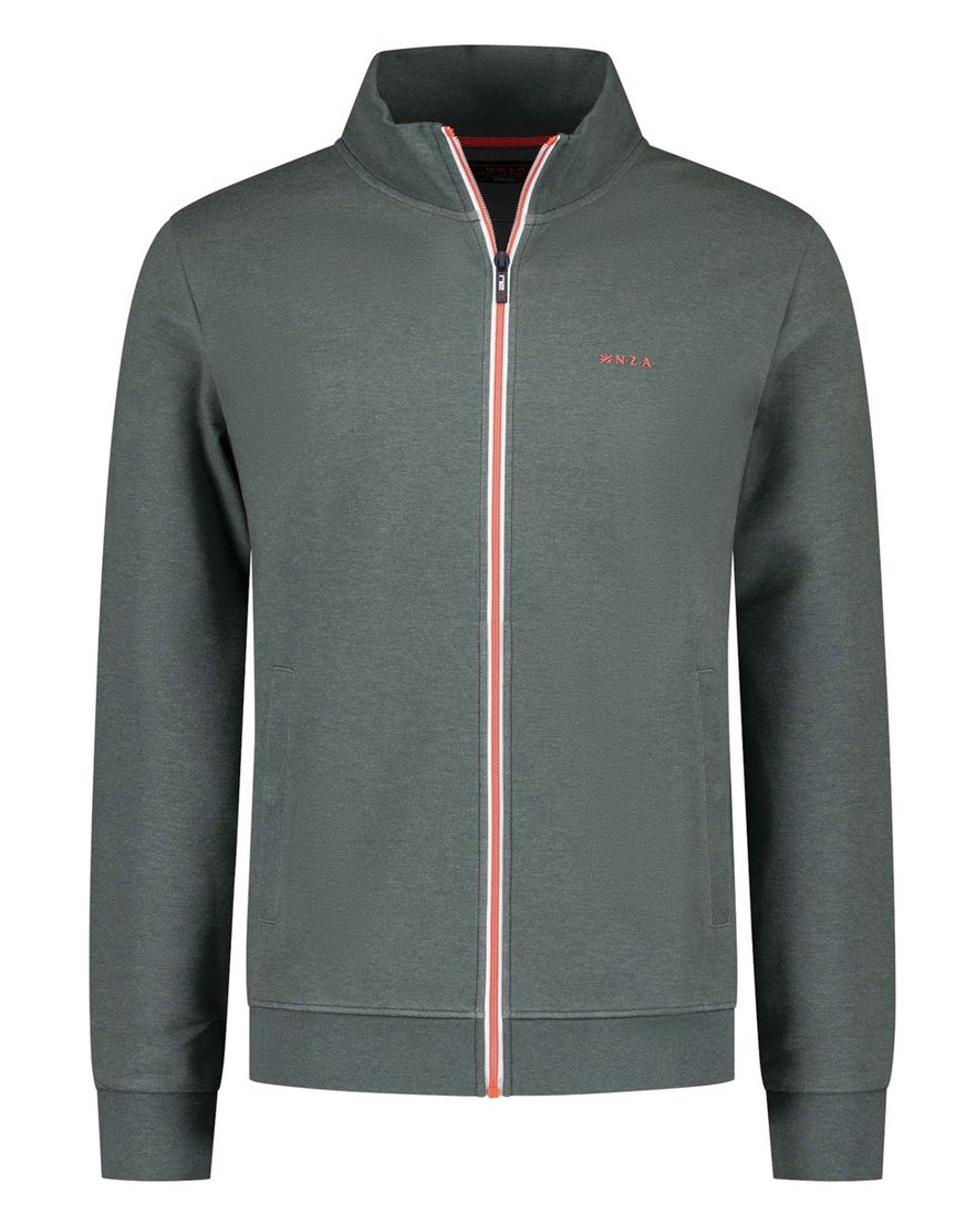 NZA vest groen effen katoen