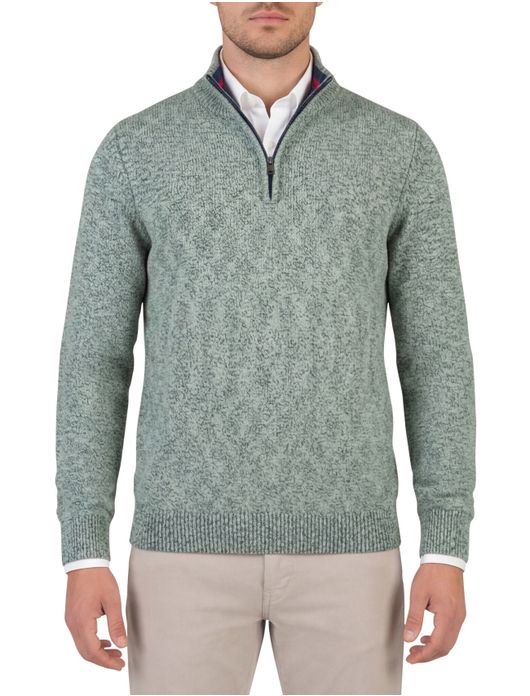 NZA trui half zip groen gebreid