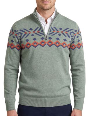 New Zealand katoenen NZA trui geprint half zip groen