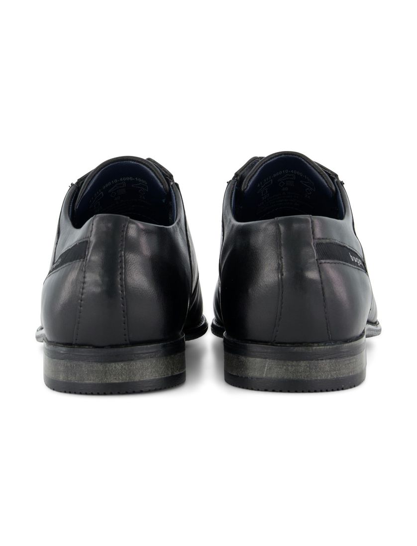 Bugatti nette veterschoenen zwart leer effen