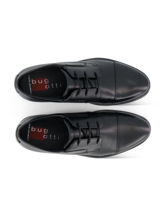 Bugatti veterschoenen zwart leer laag