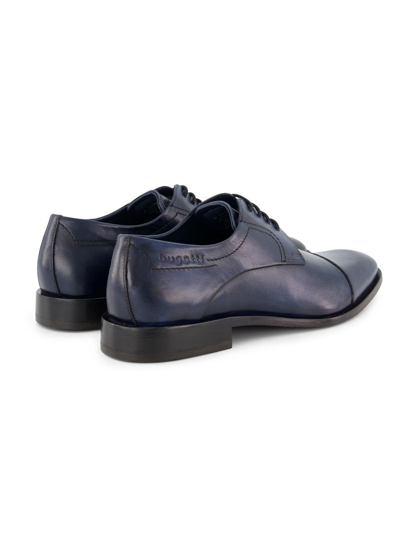 Bugatti veterschoenen blauw leer laag