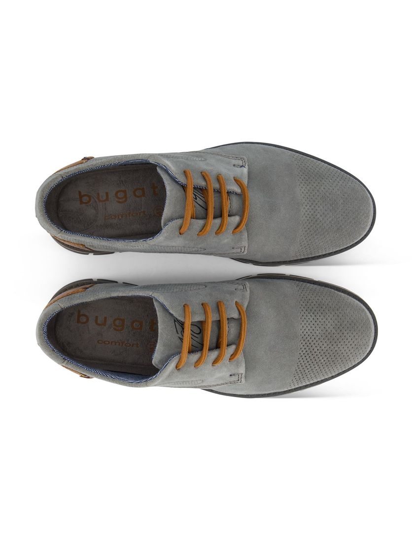 lage veterschoenen grijs leer