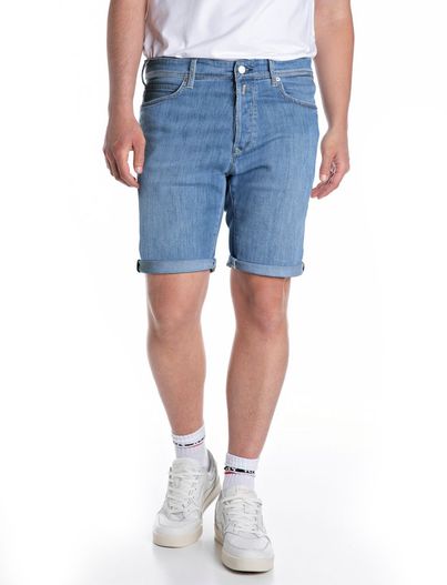 Replay Replay korte broek jeans blauw katoen