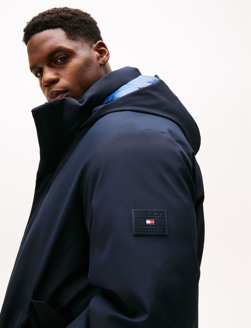 Tommy Hilfiger big & tall winterjas donkerblauw