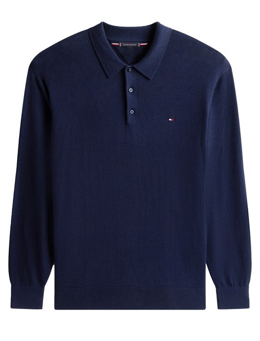 polo lange mouw donkerblauw Tommy Hilfiger Big & Tall