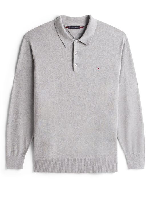 polo lange mouw grijs Tommy Hilfiger Big & Tall