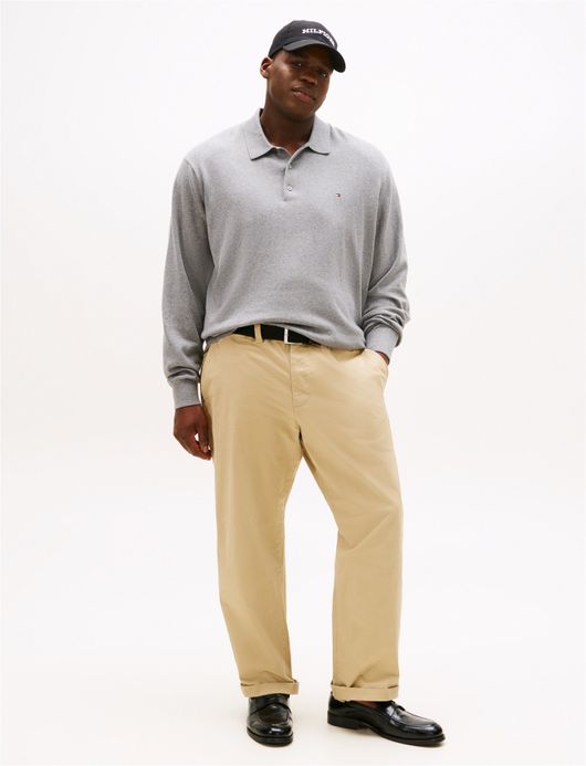 polo lange mouw grijs Tommy Hilfiger Big & Tall