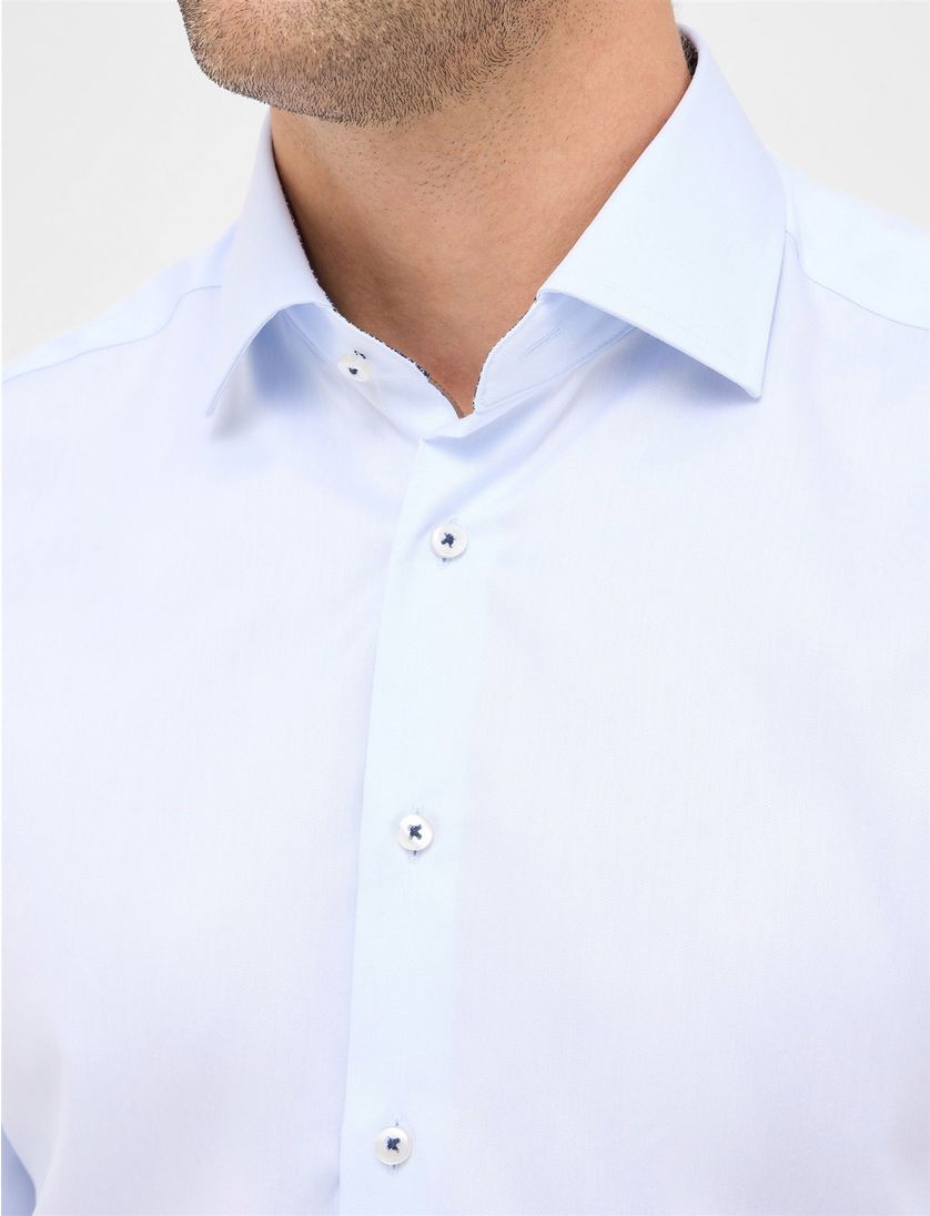 Eterna overhemd lichtblauw katoen normale fit