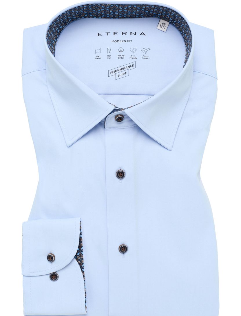 business stretch overhemd Eterna lichtblauw