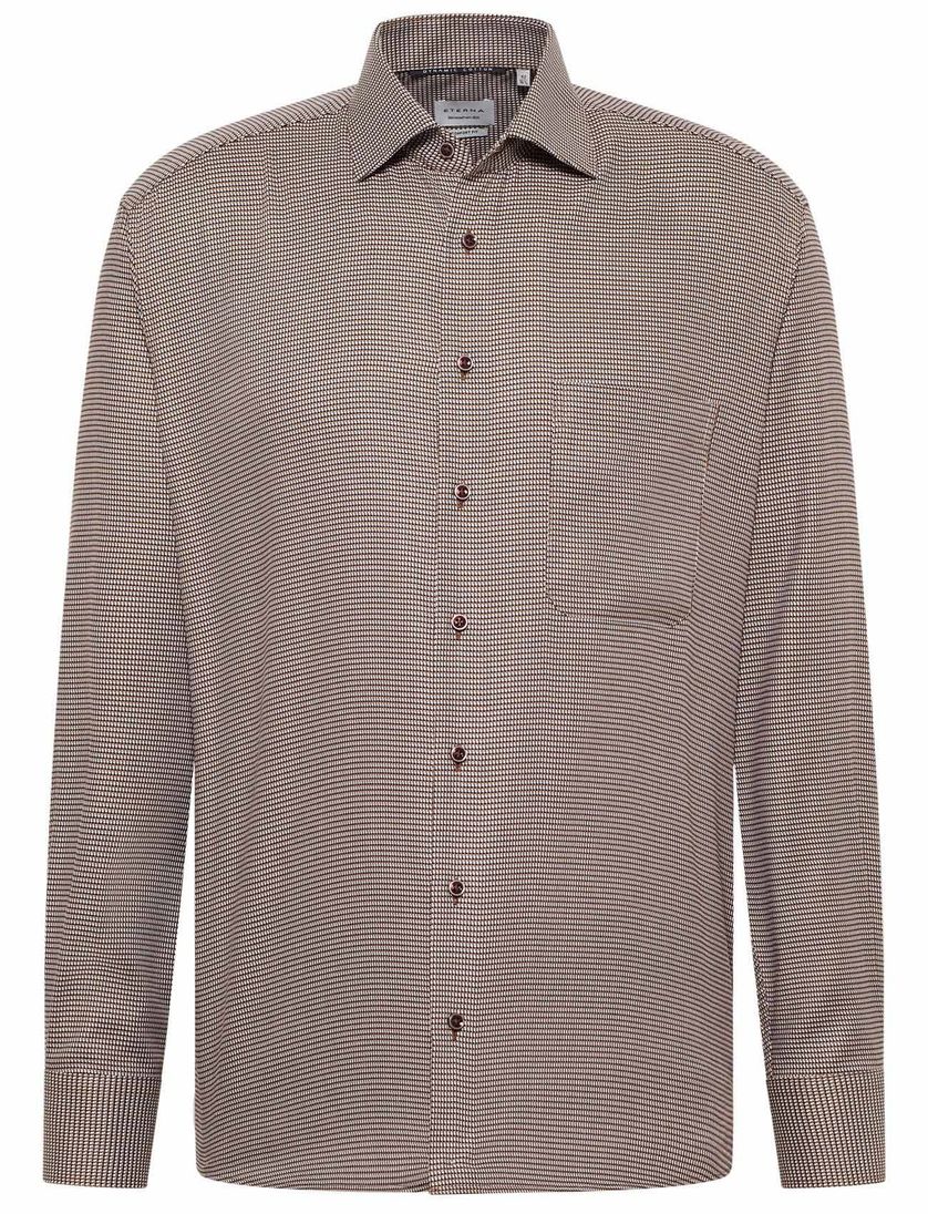 business overhemd Eterna Comfort Fit bruin
