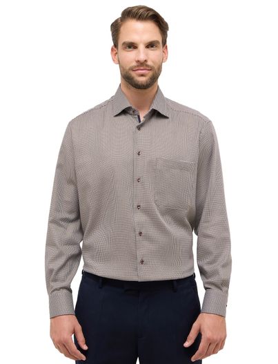 Eterna Eterna Comfort Fit business overhemd bruin