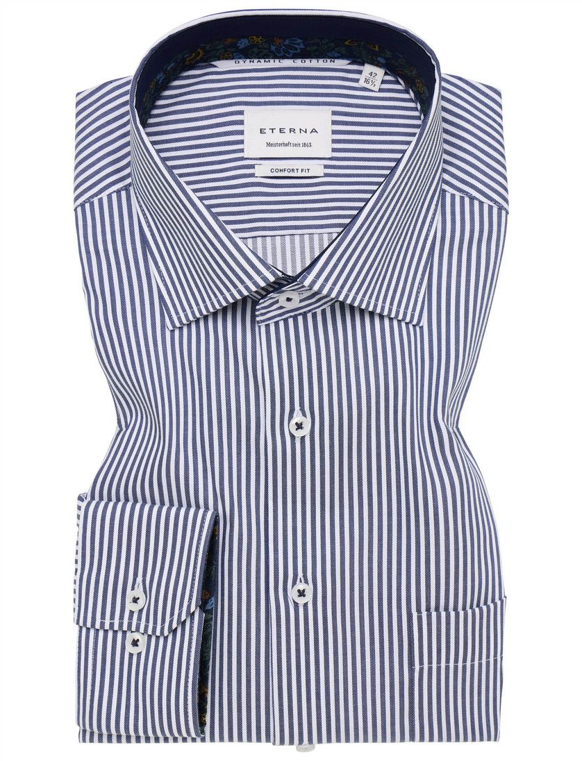 overhemd mouwlengte 7 Eterna Comfort Fit blauw