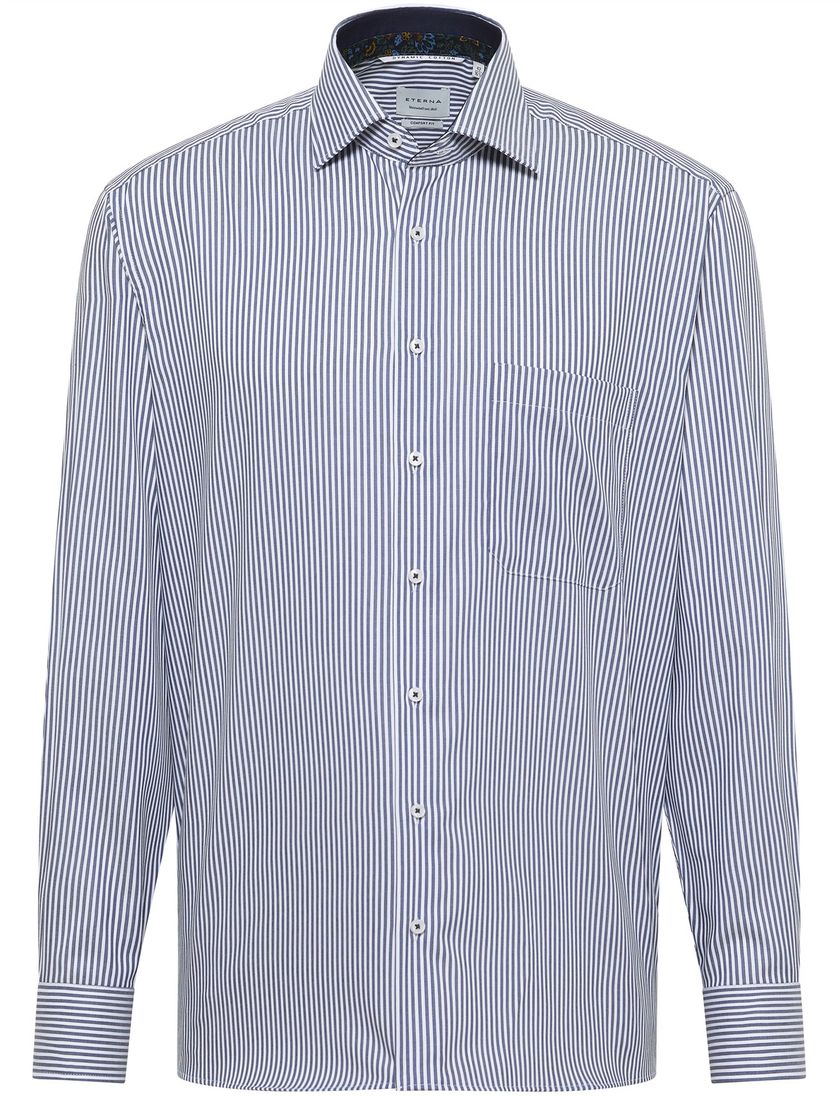 overhemd mouwlengte 7 Eterna Comfort Fit blauw