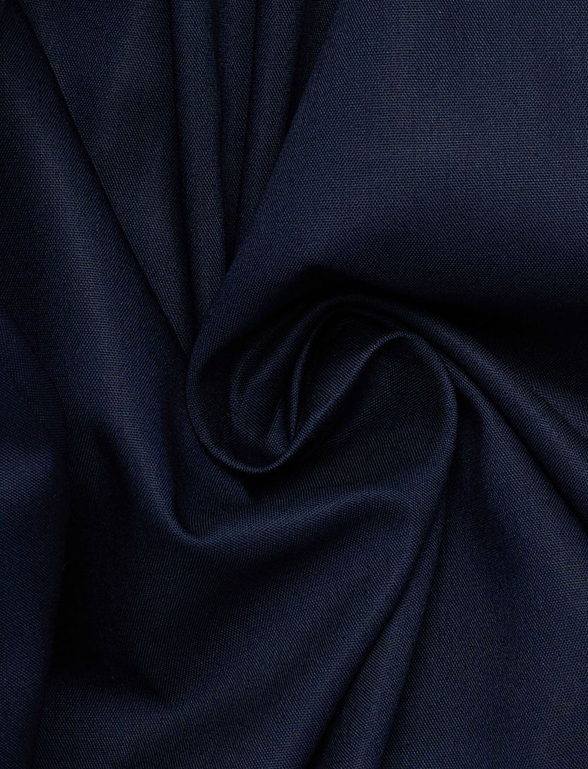 Eterna overhemd donkerblauw mouwlengte 7 effen katoen