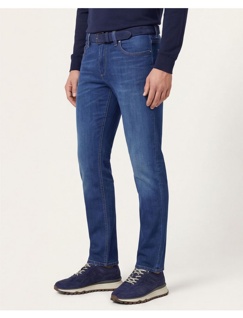 Alberto broek effen 5-pocket katoen