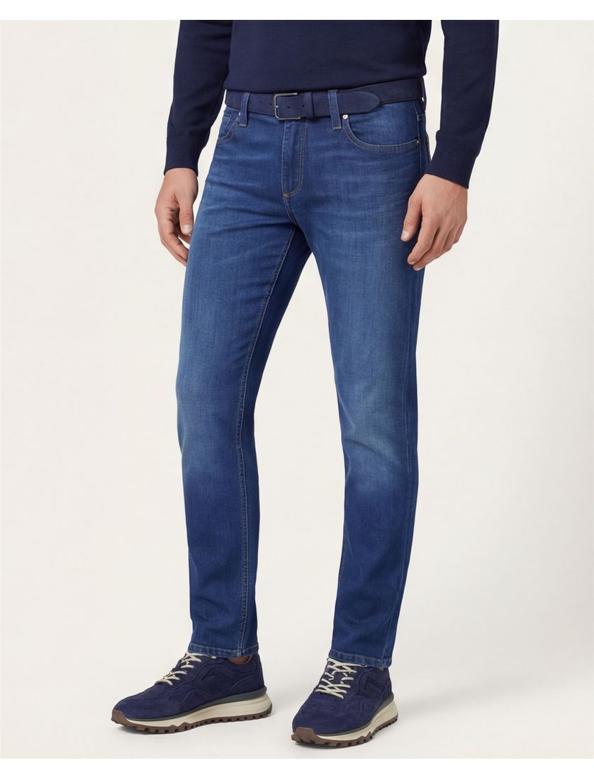 Alberto broek effen 5-pocket katoen