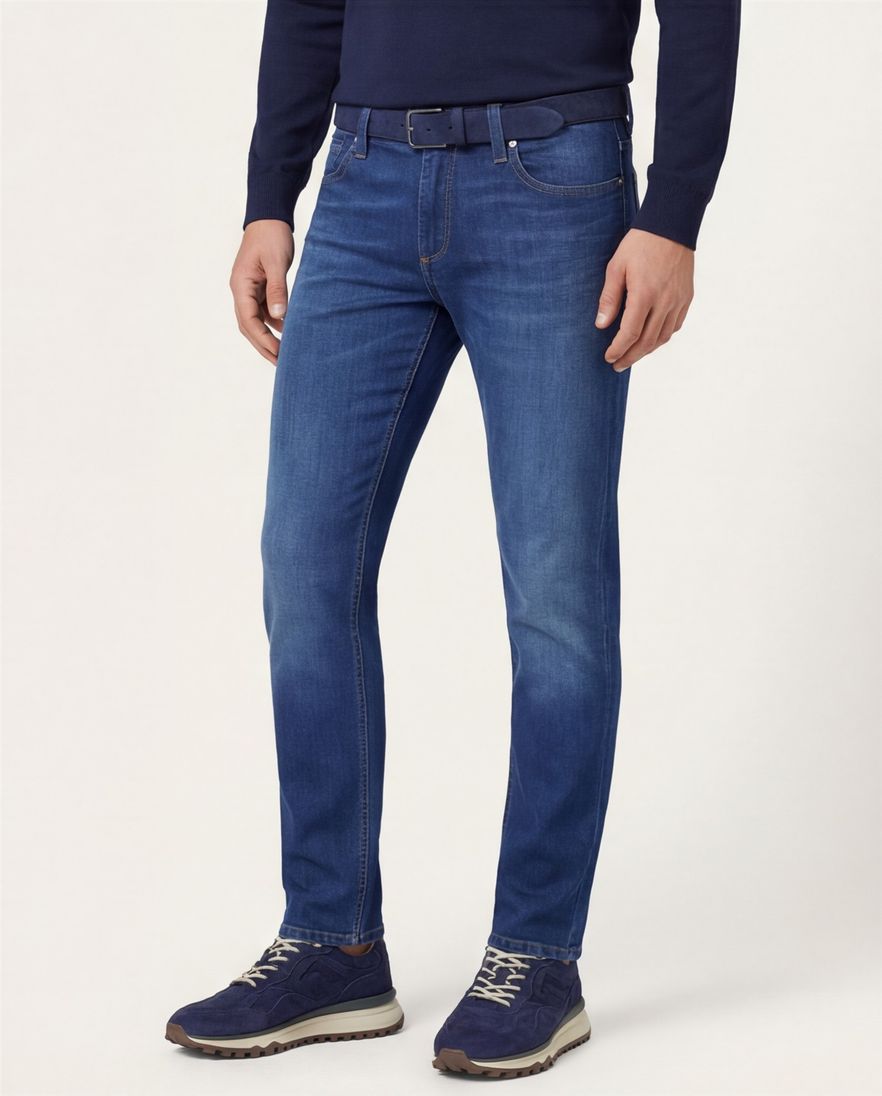 Alberto jeans blauw slim fit effen