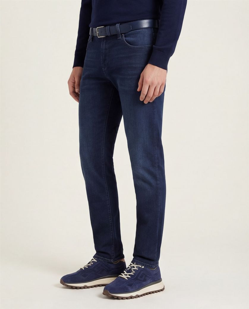Alberto 5-pocket donkerblauw katoen