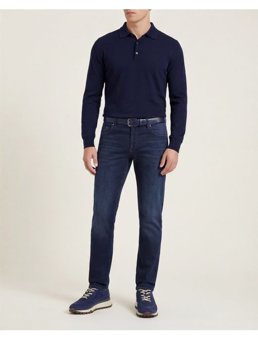 Alberto regular fit premium pipe donkerblauw